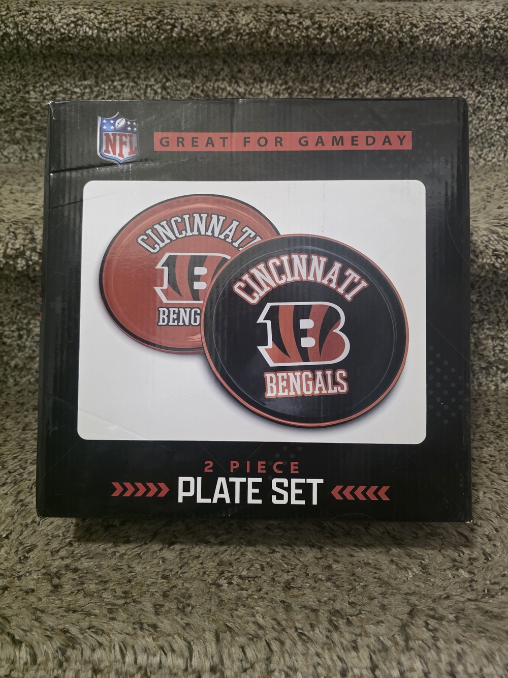 NFL Cincinnati Bengals Round Plate Set - Black & Orange